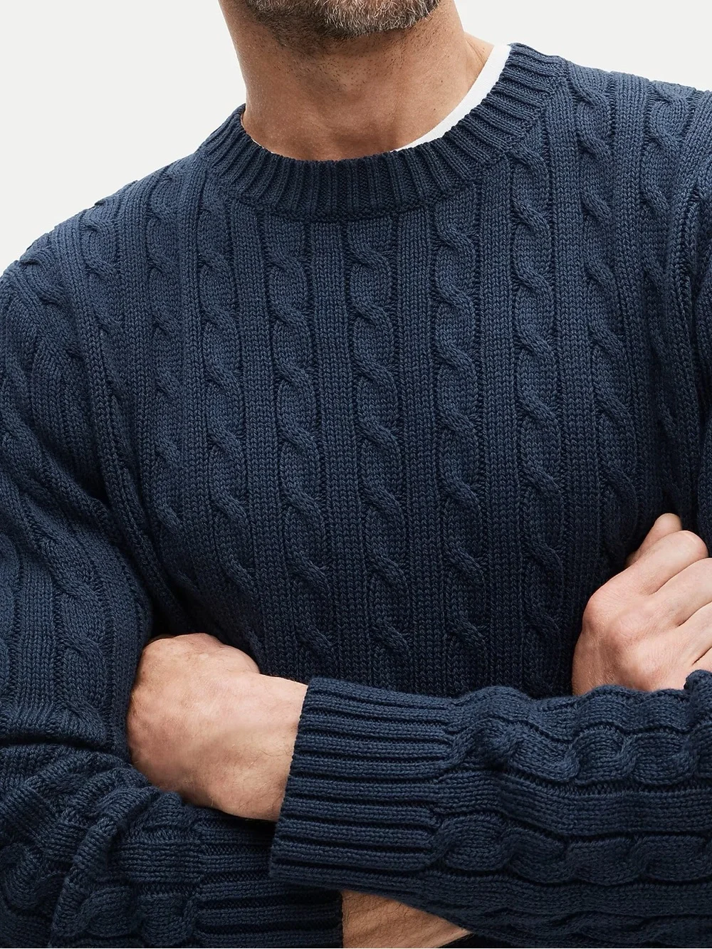 J.Crew Heritage cotton cable-knit sweater in Navy Size S $118 CO474